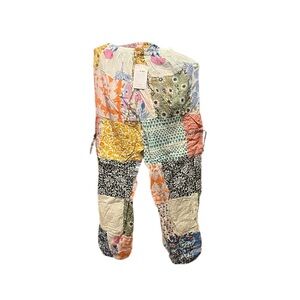 #67 NWT 100% cotton patchwork jogger pants